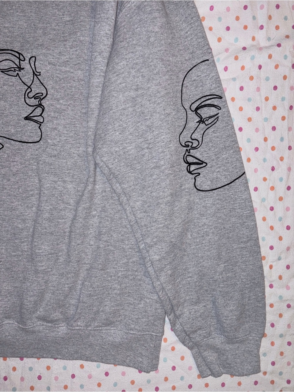 PacSun PS/LA Abstract Line Art Graphic Crewneck Sweatshirt Gray Medium - Picture 4 of 7